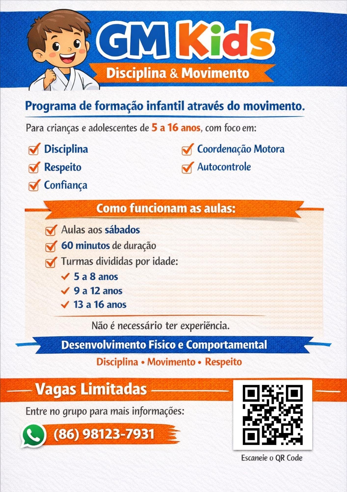 Flyer GM Kids – Disciplina & Movimento